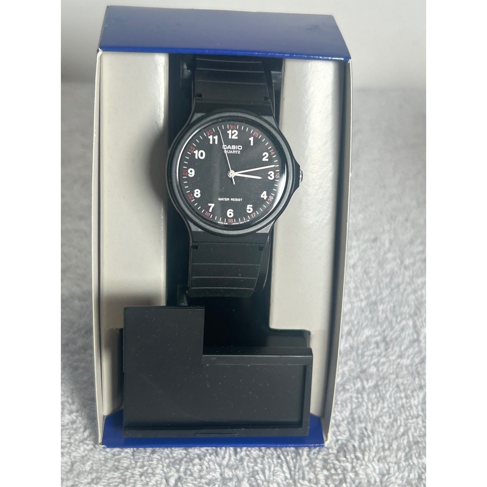 Casio MQ24-1BLCF Classic Analog Watch Black Resin Band Water Resist Quartz New